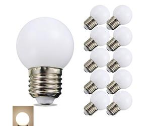 BELINGGO 1Watt LED Night Light Bulbs Low-Lumen Dim E27 Screw Bulb G45 LED Bulb Soft Warm Mood Light Not Dimmable for Home, String Lights, Porch, Wall Sconce, Cabinet, Bedside, Hallway, 10 Pack