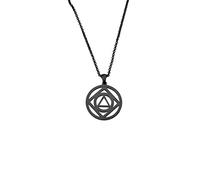 Belingry NA and AA Sobriety Necklace Sponsor Gift Recovery Symbol Alcoholics Anonymous Narcotics Anonymous Gifts, Stainless Steel, No Gemstone