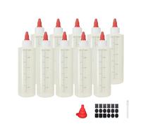 Belinlen 10 Pack Plastic Squeeze Sauce Bottle, 8oz(250ml) Squeezy Bottles with Nozzles, Condiment Bottles for Soy, Sauce, Ketchup, Paint, Oil, Icing Dispenser (Graduated)