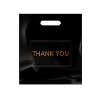 Belinlen 100Pcs 16x18 Inch Thank You Merchandise Bags Plastic Retail Shopping Bags for Stores, Boutique, Party, Gift, Clothes, and More Reusable Plastic Thank You Bags (Black, 2.36mil Thickness)
