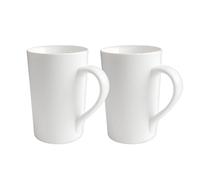 Belinlen 2 Pack 12 OZ Ceramic Coffee Cup Simple Pure White Ceramic Cup