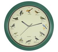Belinlen Singing Bird Wall Clock 12 Inch Bird Singing Clock for Home or Office Room Decorative (Green)