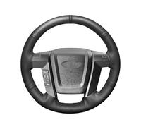 Belinous Leather Steering Wheel Cover Lace Up, Hand-Stitch on Wrap, Steering Wrap Compatible with Ford 2009-2014 F-150/2014 F-150 Tremor/2010 2011 F-150 Harley-Davidson/2009 F-150 Platinum/FX4 (Black)