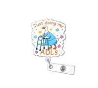 BELISMIA Just Doing My ADLs 2 Inches Alligator Clip Retractable Badge Reels, Funny Silly Goose Acrylic ID Badge Holder, Sarcastic Medical Healthcare Accessories DIY Gifts for Boy Girl Co-worker Nurses