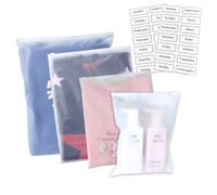 Belit 20 Pcs Travel Luggage Organizer Bags, 4 Sizes Packaging Bags for Clothing, Cosmetics, Toiletries, Reusable Plastic Zipper Bags for Hospital Bag, Travel Storage, Home Storage