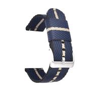 Belivceng 18mm 20mm 22mm 24mm Diagonal Stripes Nylon Watch Strap with Quick Release Pins,Blue Beige Silver 1,20mm