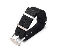 Belivceng 20mm 22mm Woven Nylon Canvas Watch Strap for Water Sports and Recreation,Black,20mm