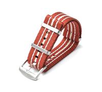 Belivceng 20mm 22mm Woven Nylon Canvas Watch Strap for Water Sports and Recreation,Orange White,20mm