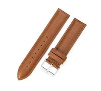 Belivceng Bamboo Pattern Design Leather Watch Band, Water-Resistant, with Metal Buckle, for Women and Men, 14mm to 22mm Sizes,Brown Silver,17mm