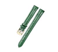 Belivceng Bamboo Pattern Leather Watch Strap with Butterfly or Pin Buckle, 14mm to 22mm Green Replacement Band,Style Green-Type 1,18mm