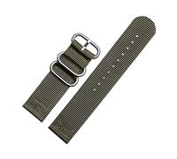 Belivceng Canvas Nylon Watch Strap for Sports and Outdoor Use - 18mm 20mm 22mm 24mm 26mm Men's Bracelet,A Green Silver,24mm