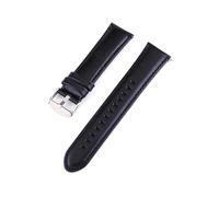 Belivceng Classic Leather Watch Band with Silver Steel Buckle, Easy-Change Design, 20mm and 22mm Sizes Replacement Strap,Black,22mm