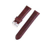 Belivceng Classic Leather Watch Band with Silver Steel Buckle, Easy-Change Design, 20mm and 22mm Sizes Replacement Strap,Brown,18mm