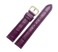 Belivceng Crocodile Pattern Leather Watch Strap, Durable Replacement Band Accessories 12mm to 22mm Sizes,Purple,12mm