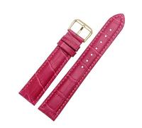 Belivceng Crocodile Pattern Leather Watch Strap, Durable Replacement Band Accessories 12mm to 22mm Sizes,Rose Red,20mm