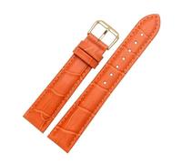 Belivceng Crocodile Pattern Leather Watch Strap, Durable Replacement Band Accessories 12mm to 22mm Sizes,Orange,15mm