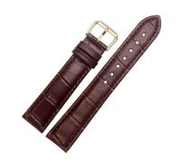Belivceng Crocodile Pattern Leather Watch Strap, Durable Replacement Band Accessories 12mm to 22mm Sizes,Brown,14mm