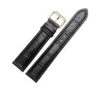 Belivceng Crocodile Pattern Leather Watch Strap, Durable Replacement Band Accessories 12mm to 22mm Sizes,Black,21mm