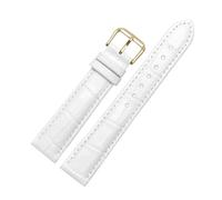 Belivceng Crocodile Pattern Leather Watch Strap, Durable Replacement Band Accessories 12mm to 22mm Sizes,White,12mm