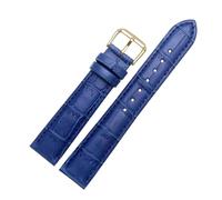 Belivceng Crocodile Pattern Leather Watch Strap, Durable Replacement Band Accessories 12mm to 22mm Sizes,Blue,15mm