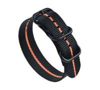 Belivceng Durable Single-Layer Nylon Watch Strap - Replacement Band 18mm to 28mm for Men and Women,Black Orange Line,20mm