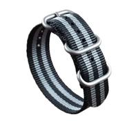 Belivceng Durable Single-Layer Nylon Watch Strap - Replacement Band 18mm to 28mm for Men and Women,Black A Gray,20mm