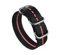Belivceng Durable Single-Layer Nylon Watch Strap - Replacement Band 18mm to 28mm for Men and Women,Black Orange Line T,20mm