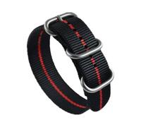 Belivceng Durable Single-Layer Nylon Watch Strap - Replacement Band 18mm to 28mm for Men and Women,Black A Red Line T,20mm