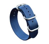 Belivceng Durable Single-Layer Nylon Watch Strap - Replacement Band 18mm to 28mm for Men and Women,Blue Silver Buckle,20mm