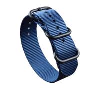 Belivceng Durable Single-Layer Nylon Watch Strap - Replacement Band 18mm to 28mm for Men and Women,Blue Black Buckle,20mm