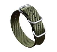 Belivceng Durable Single-Layer Nylon Watch Strap - Replacement Band 18mm to 28mm for Men and Women,Green Silver Buckle,20mm