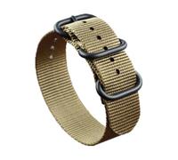 Belivceng Durable Single-Layer Nylon Watch Strap - Replacement Band 18mm to 28mm for Men and Women,Khaki Black Buckle,20mm