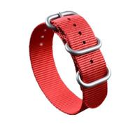 Belivceng Durable Single-Layer Nylon Watch Strap - Replacement Band 18mm to 28mm for Men and Women,Red Silver Buckle,20mm