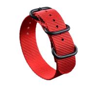 Belivceng Durable Single-Layer Nylon Watch Strap - Replacement Band 18mm to 28mm for Men and Women,Red Black Buckle,20mm