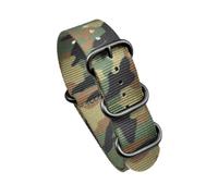 Belivceng Five-Ring Camouflage Nylon Strap for Sports and Casual Use - 20mm 22mm Watch Accessory for Men and Women,Style K,22mm
