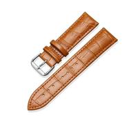 Belivceng Genuine Leather Strap, Slub Pattern Design, Watch Accessories, 10mm to 24mm Replacement Strap Accessory,Light Brown,17mm