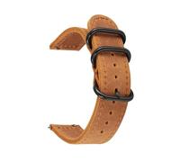 Belivceng Genuine Leather Watch Band, Quick Release Strap with Stainless Steel Buckle, 18mm to 22mm Sizes for Replacement Band,Yellow Brown,22mm - Silver