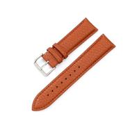 Belivceng Genuine Leather Watch Band with Silver Stainless Steel Buckle, 12mm to 22mm Sizes Durable Replacement Strap Accessories,Light Brown,14mm