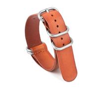 Belivceng Genuine Leather Watch Band with Silver Steel Buckle, for Replacement Strap Accessory, 20mm and 22mm Sizes,Brown,20mm