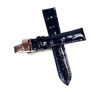 Belivceng Genuine Leather Watch Strap with Butterfly Buckle, 12mm to 18mm Replacement Band Accessories,Blue - F,20mm