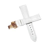 Belivceng Genuine Leather Watch Strap with Butterfly Buckle, 12mm to 18mm Replacement Band Accessories,White - F,12mm