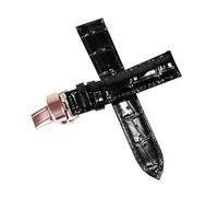 Belivceng Genuine Leather Watch Strap with Butterfly Buckle, 12mm to 18mm Replacement Band Accessories,Black - F,15mm