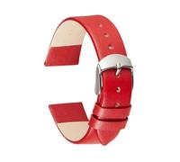 Belivceng Genuine Leather Watch Strap with Pin Buckle, 14mm to 22mm Sizes, Simple Design Replacement Band Accessories,Red,16mm