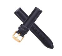 Belivceng Genuine Leather Watchband, Quick Release Strap, 12mm to 22mm, with Butterfly Deployment Clasp,Black - Rose Gold,14mm