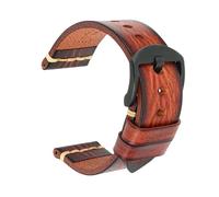 Belivceng Genuine Leather Watchband with Metal Clasp, Durable Replacement Strap Accessory, 18mm to 24mm Sizes,N Brown-Black,26mm