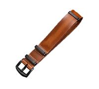 Belivceng Genuine Leather Watchband with Pin Buckle, Vintage Design, 18mm to 24mm Replacement Strap Accessories,Yellow Brown B,20mm