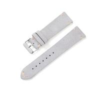 Belivceng Handmade Genuine Leather Watch Strap, Retro Suede with Stitching Design, Quick Release Band, 18mm to 22mm,Gray,18mm