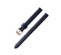 Belivceng Handmade Leather Watch Band, Slim Strap with Pin Buckle, for Men and Women, 8mm to 22mm Sizes,Black-Rose Gold,16mm