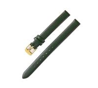 Belivceng Handmade Leather Watch Band, Slim Strap with Pin Buckle, for Men and Women, 8mm to 22mm Sizes,Green2-Gold,10mm