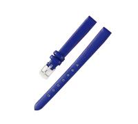 Belivceng Handmade Leather Watch Band, Slim Strap with Pin Buckle, for Men and Women, 8mm to 22mm Sizes,Blue-Silver,20mm